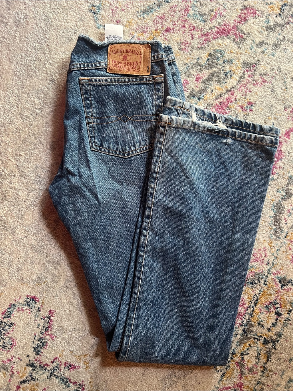 Lucky Brand Distressed Flare Leg Blue Denim Jeans